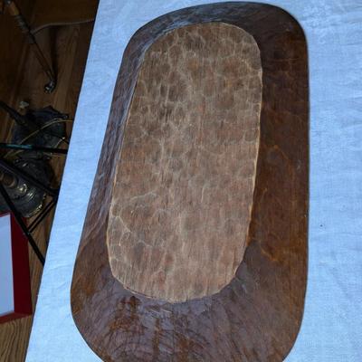 Antique Hand Carved Wooden Dough Bowl
