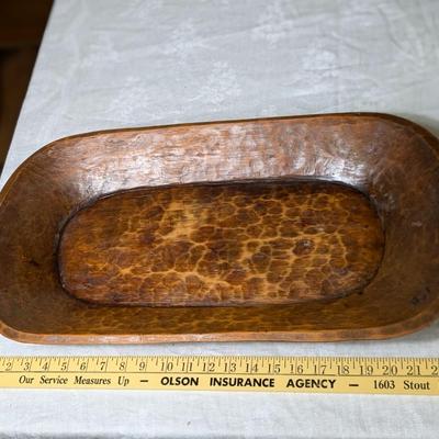 Antique Hand Carved Wooden Dough Bowl