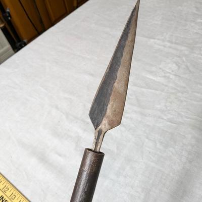 Vintage Hand Forged African Zulu Spear Head Rustic