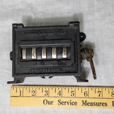 Rare Antique Cast Iron Hawkins Counter Patented May 25 1880