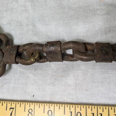 Early 19th C Hand Forged Shackles, Hand Cuffs, w/ Key