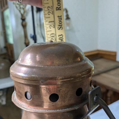 Very Rare Antique Babord Port Copper Ship Lantern, B. Pederson, Oslo-Norway