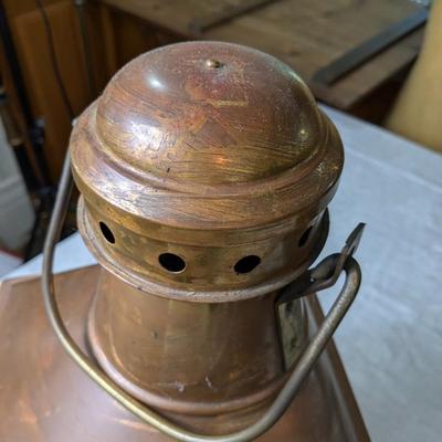 Very Rare Starbord Antique Genuine Copper Ship Lantern, B. Pederson, Oslo-Norway