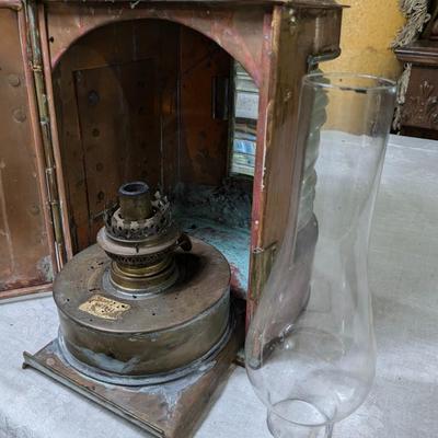Very Rare Starbord Antique Genuine Copper Ship Lantern, B. Pederson, Oslo-Norway