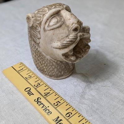 Early Century Islamic Carved Marble Lions Head Water Spout, Post Head (?)