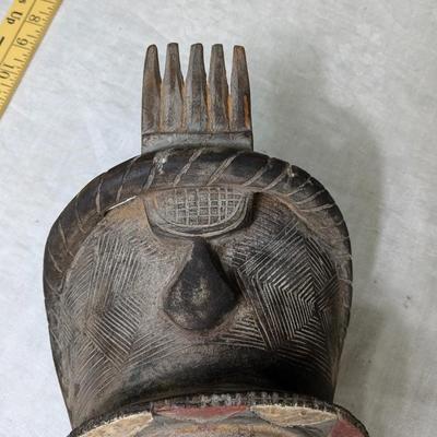 Vintage Ghana African Hand Carved Wooden Tribal Mask