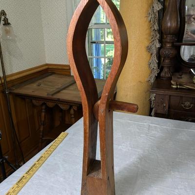 Antique Saddlers Wood Vice Tool, Leather Sewing