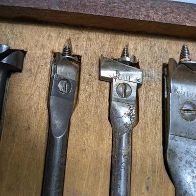 RARE Early Complete Set of 14 RUSSELL JENNINGS Auger Bits in its Original 3 Tiered Box