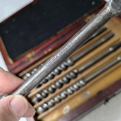 RARE Early Complete Set of 14 RUSSELL JENNINGS Auger Bits in its Original 3 Tiered Box