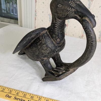Vintage African Hand Carved Bird with Snake in its Mouth