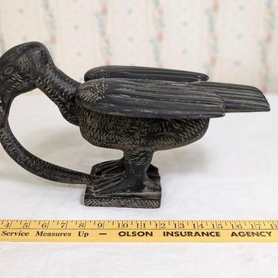 Vintage African Hand Carved Bird with Snake in its Mouth
