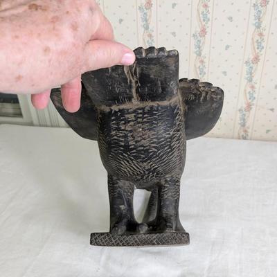 Vintage African Hand Carved Bird with Snake in its Mouth