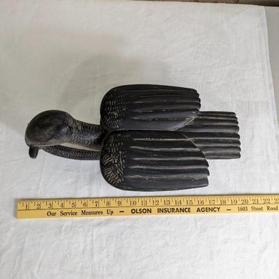 Vintage African Hand Carved Bird with Snake in its Mouth