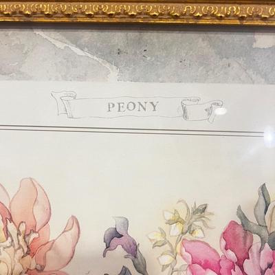 Yuriko Takata Peony Limited Edition Art Print Framed/Matted #112 28x22 inches