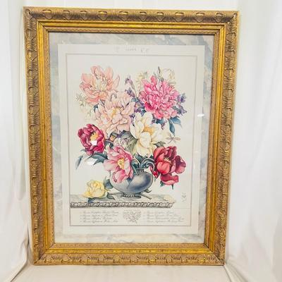 Yuriko Takata Peony Limited Edition Art Print Framed/Matted #112 28x22 inches