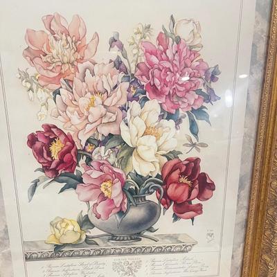Yuriko Takata Peony Limited Edition Art Print Framed/Matted #112 28x22 inches
