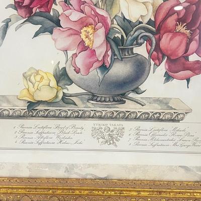 Yuriko Takata Peony Limited Edition Art Print Framed/Matted #112 28x22 inches
