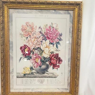 Yuriko Takata Peony Limited Edition Art Print Framed/Matted #112 28x22 inches