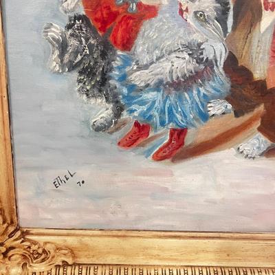 Vintage 1970’ Painting Signed Ethel 27x 23” Framed