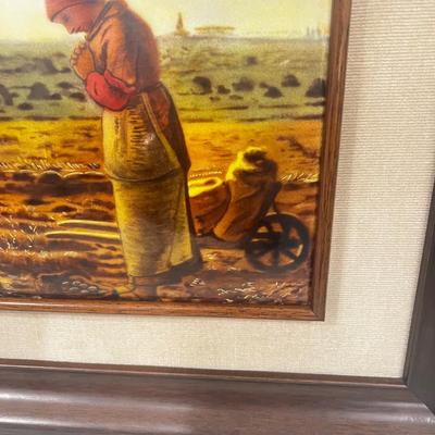Negroni painting Farmers Praying Enameling on Metal 20x18H “