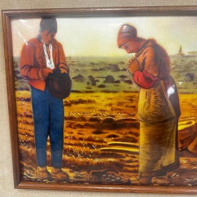 Negroni painting Farmers Praying Enameling on Metal 20x18H “
