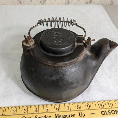 Vintage Wagner Ware Cast Iron Tea Kettle, Sydney, Ohio