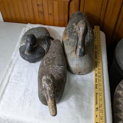 Set of 3 Hand Carved Duck Decoys
