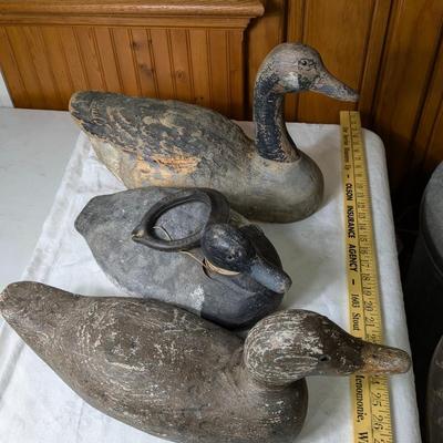 Set of 3 Hand Carved Duck Decoys