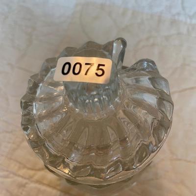 Avon clear glass jar with swirl design