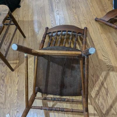 Set of 2 Oak Chairs with North Wind Carving