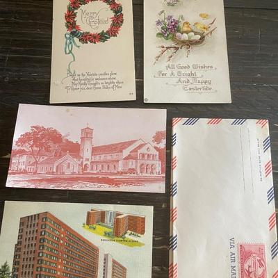 Postcards & airmail stamp