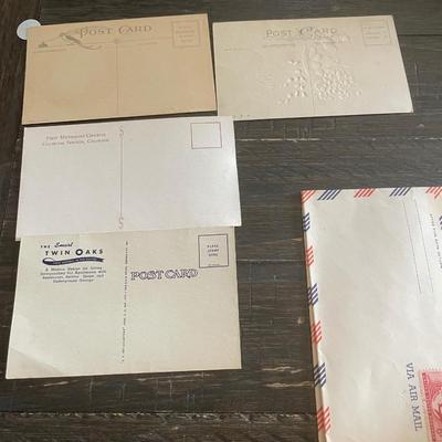 Postcards & airmail stamp