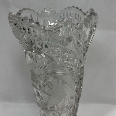 Tall Vintage Hofbauer "Byrdes" Vase 10” High - Stunning Lead Crystal