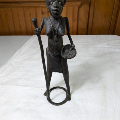 Vintage African Hand Forged Brass Folk Art Sculpture