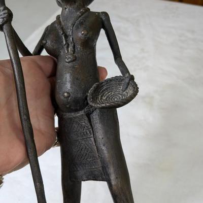 Vintage African Hand Forged Brass Folk Art Sculpture
