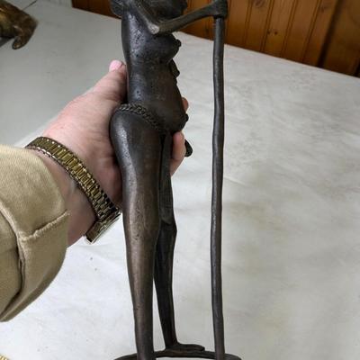 Vintage African Hand Forged Brass Folk Art Sculpture
