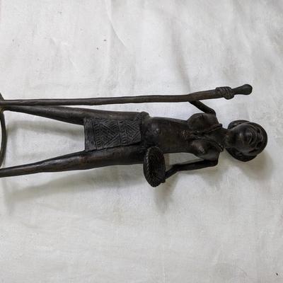 Vintage African Hand Forged Brass Folk Art Sculpture