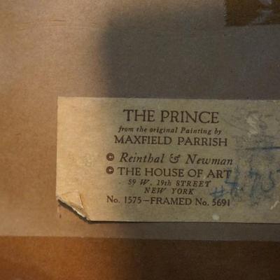 MAXFIELD PARRISH PRINT "PRINCE"