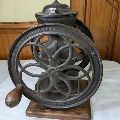Antique Landers, Frary, & Clark Cast Iron Coffee Mill Grinder