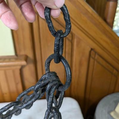 Vintage Serious Wrought Iron Candle Chandelier