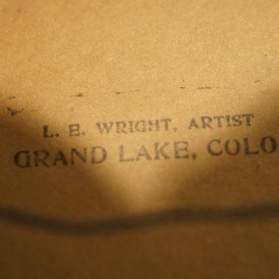 1934 OIL ON BOARD "GRAND LAKE COLORADO " SIGNED BY LG WRIGHT