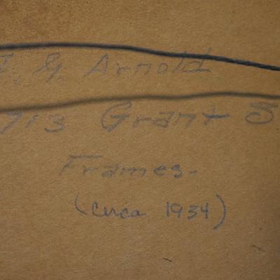 1934 OIL ON BOARD "GRAND LAKE COLORADO " SIGNED BY LG WRIGHT