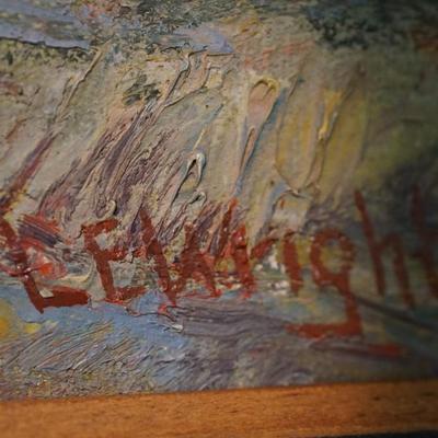 1934 OIL ON BOARD "GRAND LAKE COLORADO " SIGNED BY LG WRIGHT
