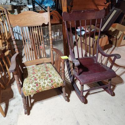 2 Vintage Rocker Rocking Chairs