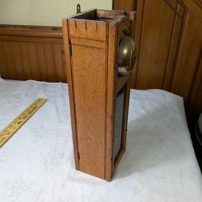 Rare Antique Servant Electric Call Bell, Oak Case