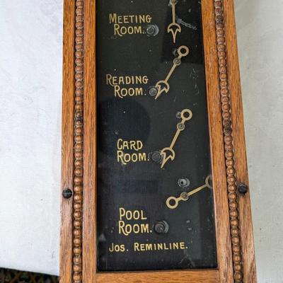 Rare Antique Servant Electric Call Bell, Oak Case