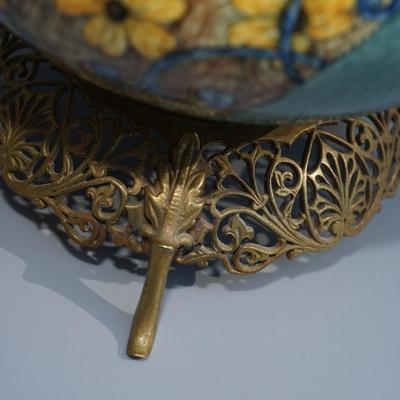 EARLY 1900'S STUNNING PAULINE POTTERY TABLE LAMP - INSERT OF BRASS