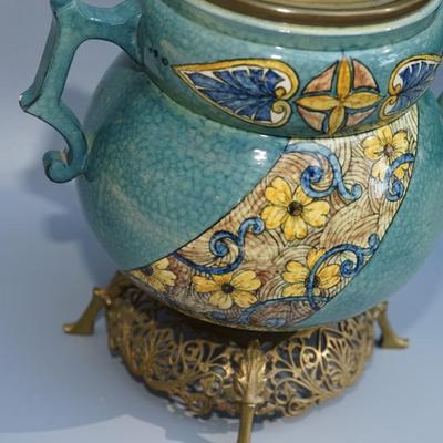 EARLY 1900'S STUNNING PAULINE POTTERY TABLE LAMP - INSERT OF BRASS