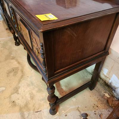 Antique Sideboard Walnut Gum Mahogany Woods 54x22x35