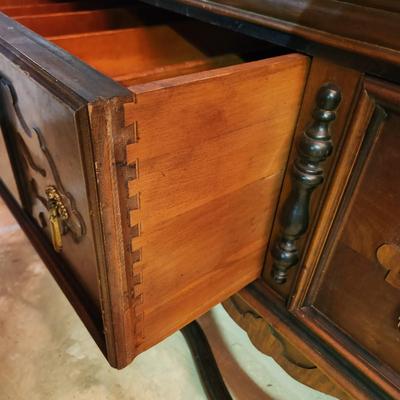 Antique Sideboard Walnut Gum Mahogany Woods 54x22x35